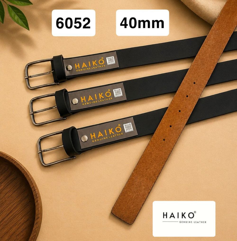 6052 Black german belt | Premium Men's Belt Online India | HAIKO