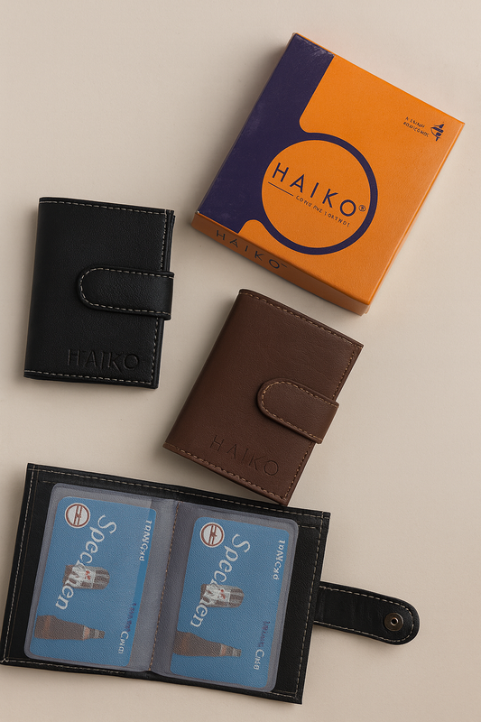 CARD HOLDER BL AND TAN 0050