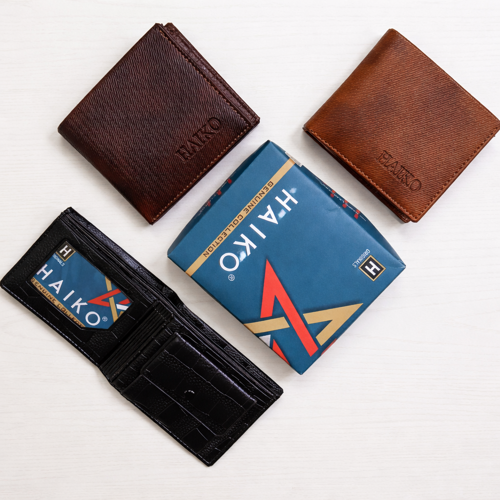 HAiKO Genuine Leather Bi-Fold Wallet – Assorted Colors