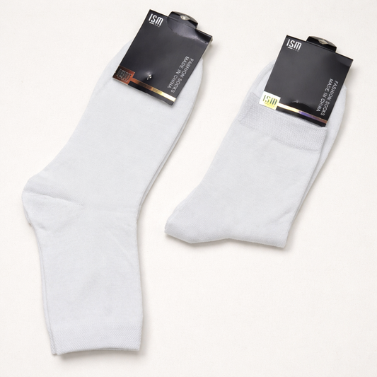 ISM Plain White Crew Socks – Single Colour (Bulk Pack)