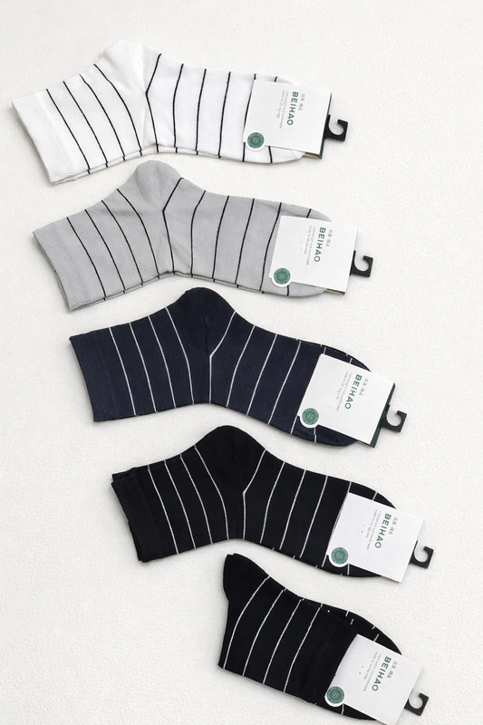 Men’s Striped Ankle Socks – Mixed Colours (Bulk Pack)