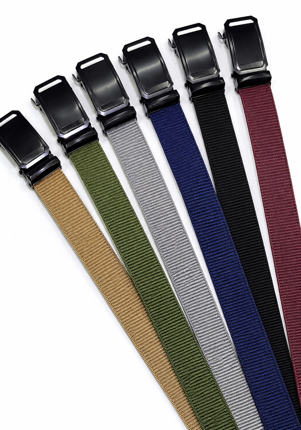Blck plain grip buckle nylon belt 0873