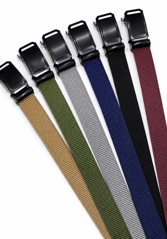 Blck plain grip buckle nylon belt 0873