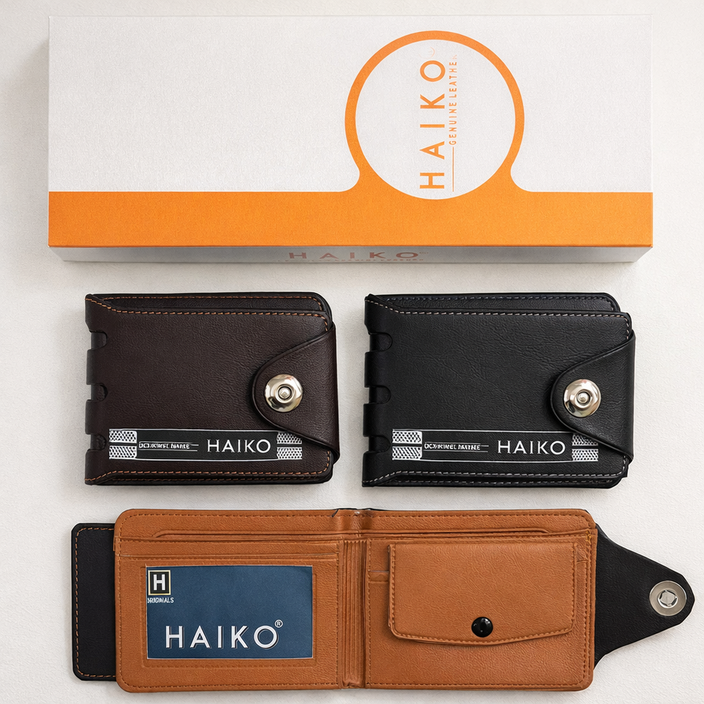 Haiko Genuine Leather Snap-Closure Money Wallet
