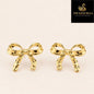 Plain Gold Bow Stud Earrings (Pair Shot)