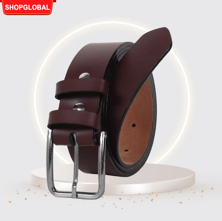HAIKO Classic Brown Leather Belt for Men – Premium Pin Buckle | Premiu