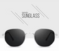 HAIKO Premium Hexagon Black Sunglasses for Men & Women | UV Protection
