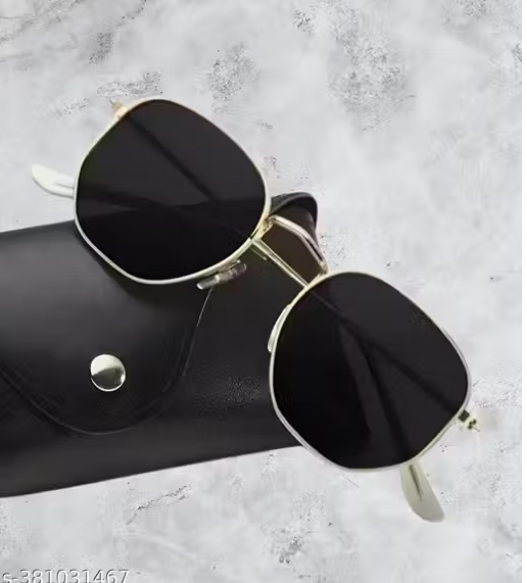 HAIKO Premium Hexagon Black Sunglasses for Men & Women | UV Protection