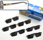 Designer Rimless Rectangle Sunglasses with Gold Panther Temple Design| Rimless Rectangle Sunglasses | Designer Luxury Eyewear