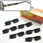 Luxury Black Rectangle Sunglasses with Gold Temple Logo