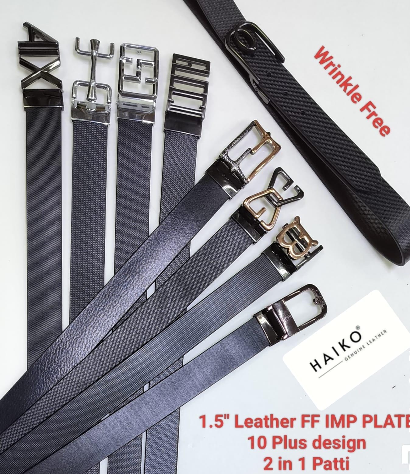 F2F Reversible Leather Plate Buckle Belt for Men – 35mm